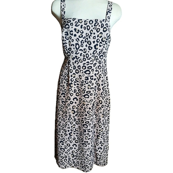 Sanctuary Black Tan Leopard Print Georgina Dress 2 Classic Boho Midi Sundress - Picture 1 of 16